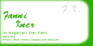 fanni kner business card